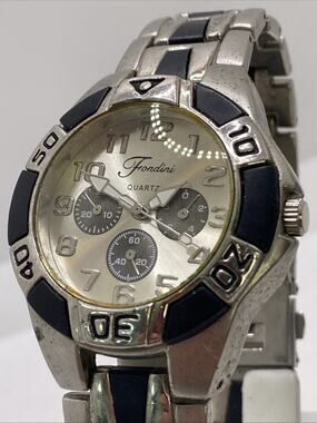 Fondini Mens Silver Watch New Battery